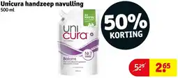 Kruidvat Unicura handzeep navulling aanbieding
