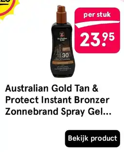 Etos Australian Gold Tan & Protect Instant Bronzer Zonnebrand Spray Gel aanbieding