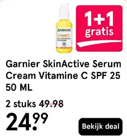Etos Garnier SkinActive Serum Cream Vitamine C SPF 25 aanbieding