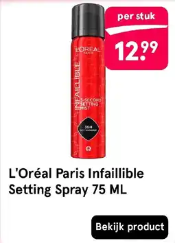 Etos L'Oréal Paris Infaillible Setting Spray aanbieding