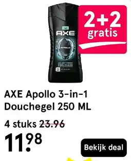 Etos AXE Apollo 3-in-1 Douchegel 250 ML aanbieding