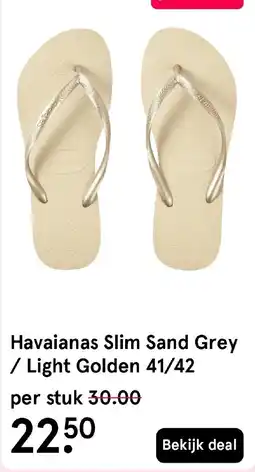 Etos Havaianas Slim Sand Grey / Light Golden aanbieding