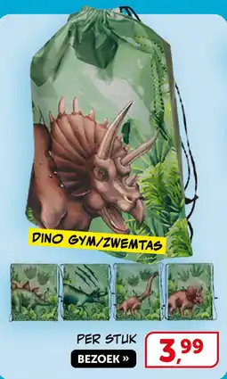Boekenvoordeel Dino gym/zwemtas aanbieding