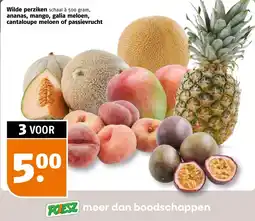 Poiesz Wilde perziken, ananas, mango, galia meloen, cantaloupe meloen of passievrucht aanbieding