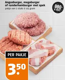 Poiesz Angusburger, megaburger of runderhamburger met spek aanbieding