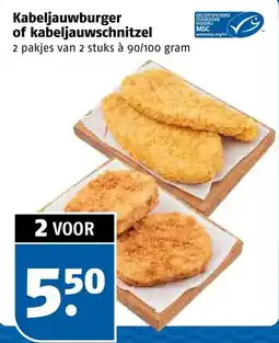 Poiesz Kabeljauwburger of kabeljauwschnitzel aanbieding