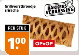 Poiesz Grillworstbroodje sriracha aanbieding