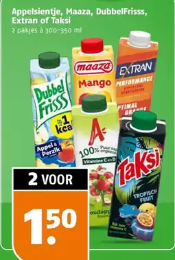 Poiesz Appelsientje, Maaza, DubbelFrisss, Extran of Taksi aanbieding