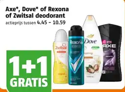 Poiesz Axe*, Dove* of Rexona of Zwitsal deodorant aanbieding