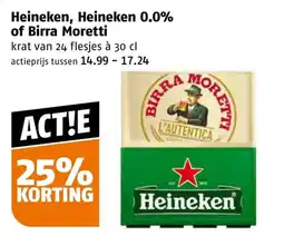 Poiesz Heineken, Heineken 0.0% of Birra Moretti aanbieding