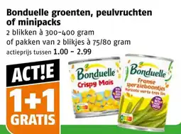 Poiesz Bonduelle groenten, peulvruchten of minipacks aanbieding