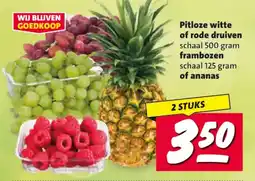 Nettorama Pitloze witte of rode druiven, frambozen of ananas aanbieding