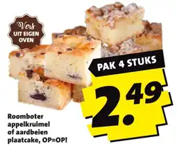 Boni Roomboter appelkruimel of aardbeien plaatcake aanbieding