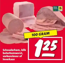 Nettorama Schouderham, blik boterhamworst, varkenslever of leverkaas aanbieding