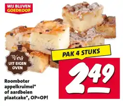 Nettorama Roomboter appelkruimel of aardbeien plaatcake aanbieding