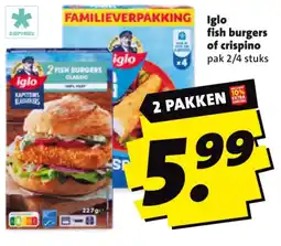 Boni iglo fish burgers of crispiño aanbieding