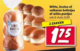 Nettorama Witte, bruine of volkoren bolletjes of witte puntjes aanbieding