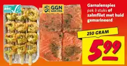 Nettorama Garnalenspies of zalmfilet met huid aanbieding