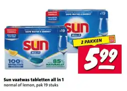 Nettorama Sun vaatwas tabletten all in 1 aanbieding