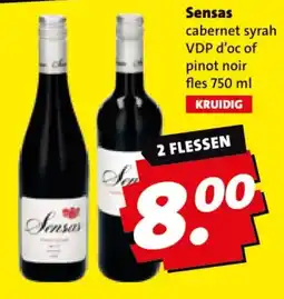 Boni Sensas cabernet syrah VDP d'oc of pinot noir aanbieding
