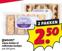 Nettorama Gwoon crème brûlée of milkshake koekjes aanbieding