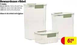 Kruidvat Bewaardozen ribbel aanbieding