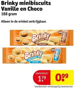 Kruidvat Brinky minibiscuits Vanille en Choco aanbieding