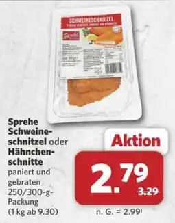 Combi Markt DE Sprehe Schweineschnitzel oder Hähnchenschnitte aanbieding