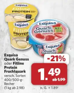 Combi Markt DE Exquisa Quark Genuss oder Fitline Protein Fruchtquark aanbieding