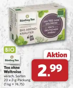 Combi Markt DE Bünting Tee Heimische Bio Abend-Kräuter aanbieding