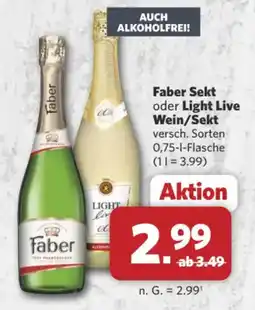 Combi Markt DE Faber Sekt oder Light Live Wein/Sekt aanbieding