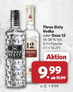 Combi Markt DE Three Sixty Vodka oder Ouzo 12 aanbieding