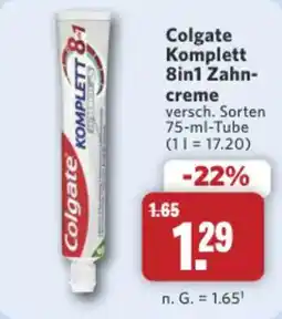 Combi Markt DE Colgate Komplett 8in1 Zahn-creme aanbieding