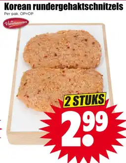 Dirk de Vleeschmeesters korean rundergehaktschnitzels aanbieding