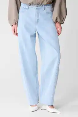 Wehkamp Shoeby highwaist barrel jeans light blue denim aanbieding