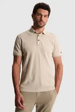 Wehkamp Cast Iron slim polo gebreid beige aanbieding