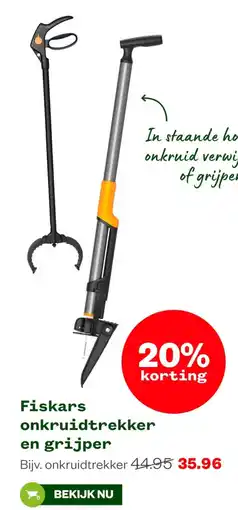 Welkoop Fiskars onkruidtrekker en grijper aanbieding