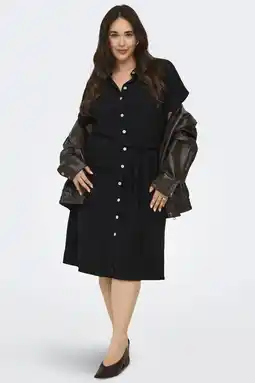 Wehkamp ONLY CARMAKOMA blousejurk met ceintuur zwart aanbieding