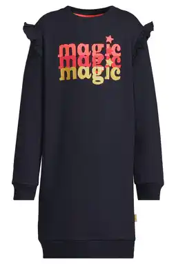 Wehkamp Orange Stars fleece sweatjurk Jeanne met printopdruk donkerblauw aanbieding