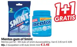 Dekamarkt Mentos gum of Smint aanbieding