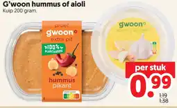 Dekamarkt G'woon hummus of aioli aanbieding