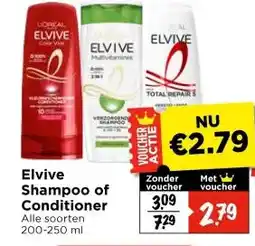 Vomar Voordeelmarkt Elvive Shampoo of Conditioner aanbieding