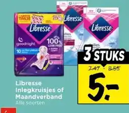 Vomar Voordeelmarkt Libresse Inlegkruisjes of Maandverband aanbieding