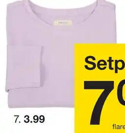 Zeeman T-shirt met lange mouw aanbieding