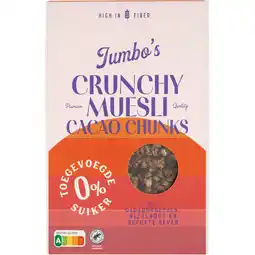 Jumbo Jumbo's Crunchy Muesli Cacao Chunks 400 g aanbieding