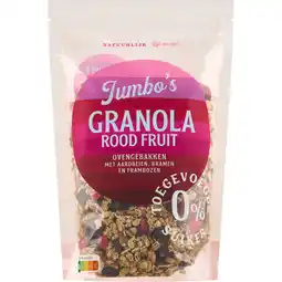 Jumbo Jumbo's Granola Rood Fruit 325 g aanbieding