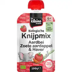 Jumbo De Kleine Keuken Biologische Knijpmix Aardbei Zoete Aardappel & Haver 6+ Maanden 100 g aanbieding