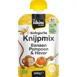 Jumbo De Kleine Keuken Biologisch Knijpmix Banaan, Pompoen & Haver 6+ Maanden 100 g aanbieding