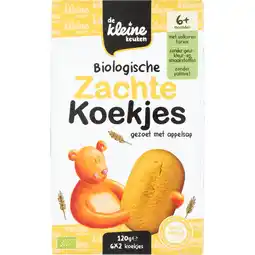 Jumbo De Kleine Keuken Biologische Zachte Koekjes Gezoet met Appelsap 6+ Maanden 6 x 2 Stuks 120 g aanbieding