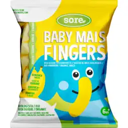 Jumbo Soré Baby Mais Fingers Biologisch Tussendoortje Bananen Smaak 6m+ 35 g aanbieding